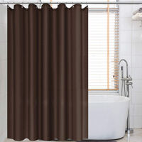 Waterproof Shower Curtain, Polyester Bathroom Curtain Watercolor Floral Plant Pattern Decorative Curtain with 12 Hooks, Standard Size 180 * 180cm, Brown