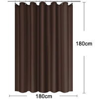 Waterproof Shower Curtain, Polyester Bathroom Curtain Watercolor Floral Plant Pattern Decorative Curtain with 12 Hooks, Standard Size 180 * 180cm, Brown