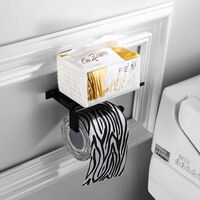 Toilet Roll Holder with Cell Phone Holder, No Drill Toilet Roll Holder, Self-Adhesive Stainless Steel Toilet Roll Holder or Wall Mount for Kitchen and Bathroom