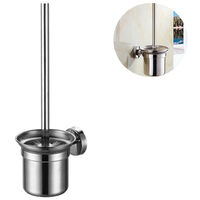 Glass / Stainless Steel Wall Mounted Bathroom Toilet Bowl Brush Holder Rust Resistance Cleaning Tools Toilet Brush Holder