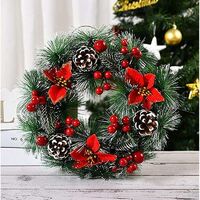 Christmas wreath, door wreath Christmas Christmas decoration wreath Christmas garland with balls handmade Christmas garland decoration wreath, 32CM