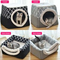 Pet bed Cat bed Cat sofa Cat cave with super soft, fluffy inner pillow Warm, soft sleeping bed Non-slip, breathable cat house, washable L