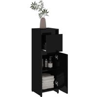 Bathroom Cabinet High Gloss Black 30x30x95 cm Chipboard - Black
