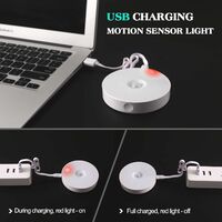 Led night light, Magnetic indoor motion detector lamp with free adhesive pads, Stick anywhere, USB rechargeable wireless sensor | Warm white | Pack of 2 (Auto-4000K)