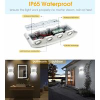 8W led wall light - Indoor Outdoor Wall lamp IP65 Adjustable wall lighting from Top to bottom White for home bedroom living room hallway staircase