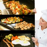 Set of 5 Cooking Mats BBQ Mat Barbecue Plate Baking Sheet Gas Barbecue Oven Electric Charcoal 100% Non-stick