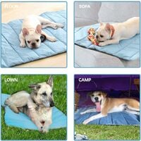 Large / Medium Portable Dog Bed Waterproof Dog Cushion Multifunction Oxford Fabric Family Spring Picnic Tablecloth 110 x 68cm Dog / Cats (Blue)