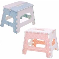 Plastic Folding Stool, Convenient Folding Stool Easy to Use Pink Blue Folding Stool for Kitchen Bathroom Garden