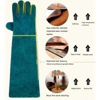Anti-bite Animal Handling Gloves, Safety Leather Work Gloves for Bath, Grooming, Handling Dog, Cat, Bird, Snake, Lizard, Reptile - Protective Gloves