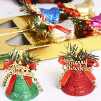 Set of 6 potted Christmas bells for family party decoration, Christmas party, Christmas tree, rattan, potted decorations