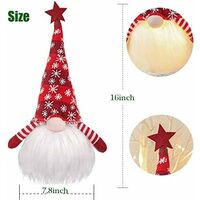 Christmas Lights - Faceless Plush Christmas Ornament - Light Up Dolls - Toys - Battery Operated Accessories - Santa Claus - 41 x 20 cm - Green