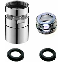 Aerator Tap, 360 Degree Swivel Water Saving Water Filter Fits M22 External Thread and M24 Female Thread For Kitchen and Bathroom （Silver）