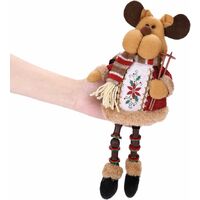 Christmas Ornament Santa Claus / Snowman / Elk Figurines Sitting Long Leg Christmas Doll Plush Toy Christmas Accessories for Christmas Tree Pendant Home Decoration Party Holiday