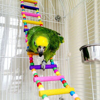 Bird Parrot Toys, Naturals Rope Colorful Step Ladder Swing Bridge for Pet Trainning Playing, Flexible Birds Cage Accessories Decoration for Cockatiel Conure Parakeet, 77cm