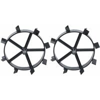 Metal Wheels for 6.5 HP Petrol Tiller 2 pcs - Black