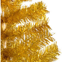 Artificial Christmas Tree with LEDs&Ball Set Gold 120 cm PET