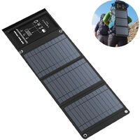 Solar Charger Solar Panels with 3 piece Foldable Panel Upgrade Has High Rate Portable Solar Phone Charger Compatible with iPhone Samsung More Devices