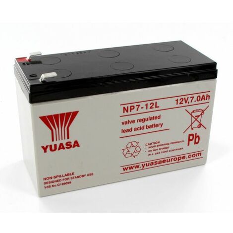 Batteria al piombo Yuasa 12V 7Ah alette grandi NP7 - 12 L