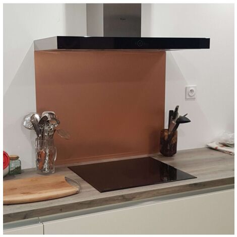 Crédence Composite Aspect Alu Cuivre Brossé - Hauteur 20 cm x Largeur 90 cm