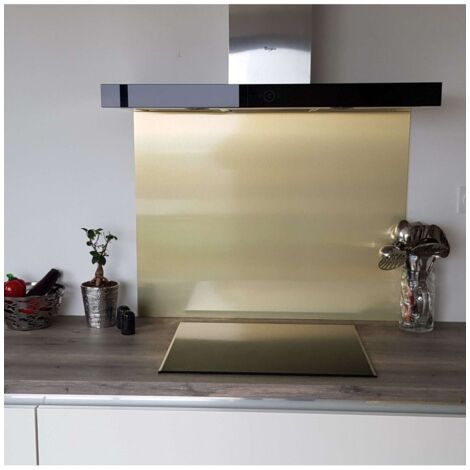 Crédence Composite Aspect Alu Or Brossé - Hauteur 75 cm x Largeur 80 cm
