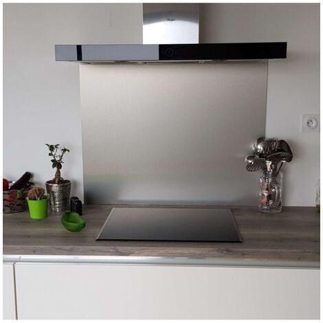 Crédence Composite Aspect Alu Brossé - Hauteur 30 cm x Largeur 80 cm