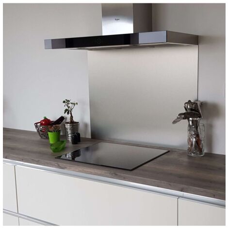 Crédence Composite Aspect Alu Brossé - Hauteur 45 cm x Largeur 50 cm