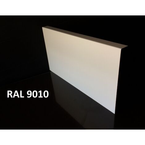 Bande de Rive Aluminium Blanc Pur RAL 9010 (1 pli, retour 30 mm, ep 1mm) Hauteur : 80 mm