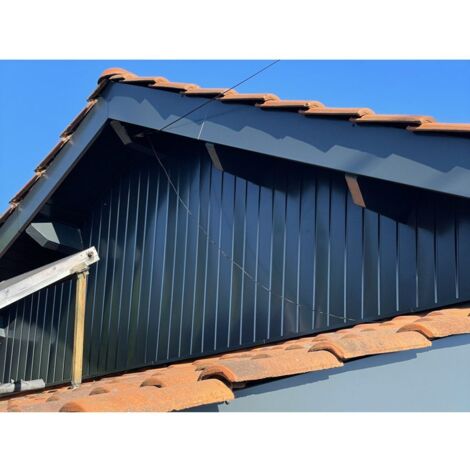 Bande de Rive Aluminium Gris Anthracite RAL 7016 (1 pli, retour 30 mm, ep 1mm) Hauteur : 90 mm
