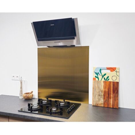 Crédence Inox Brossé Laiton 0,8mm  - Hauteur 20 cm x Largeur 50 cm
