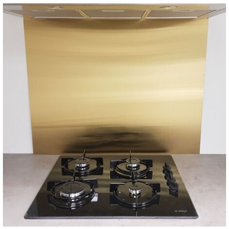 Crédence Inox Brossé Laiton 0,8mm  - Hauteur 20 cm x Largeur 50 cm