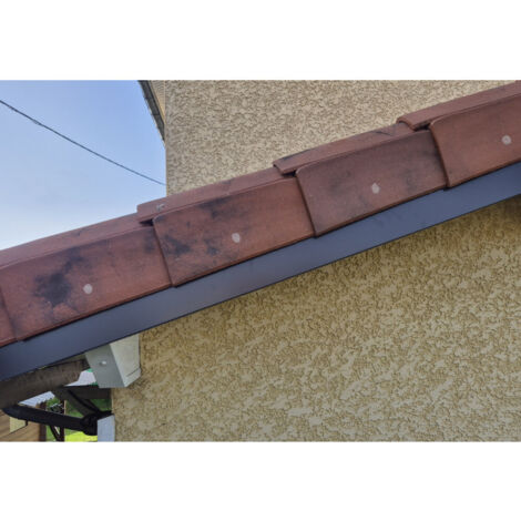 Bande de Rive Aluminium Brun Gris RAL 8019 (1 pli, retour 30 mm, ep 1.5mm) Hauteur : 70 mm