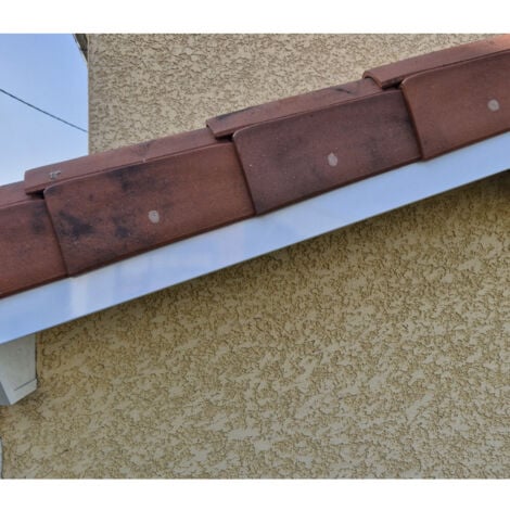 Bande de Rive Aluminium Blanc Signal RAL 9016 Brillant (1 pli, retour 25 mm, ep 1.5mm) Hauteur : 60 mm