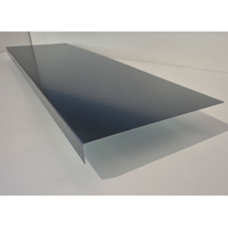 Bande de Rive Aluminium Gris Anthracite RAL 7016 (1 pli, retour 20 mm, ep 1mm) Hauteur : 170 mm