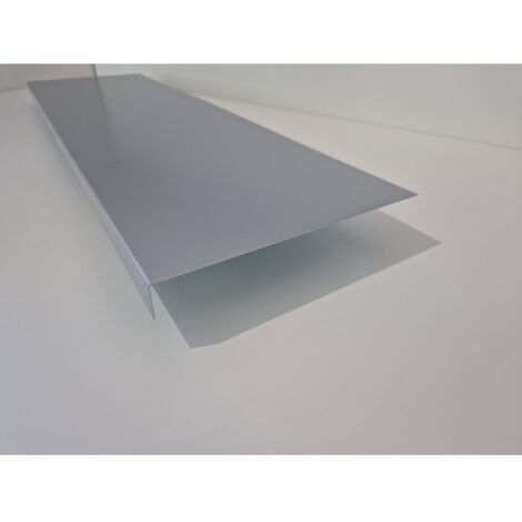 Bande de Rive Aluminium Gris RAL 9006 (1 pli, retour 25 mm, ep 1mm) Hauteur : 240 mm