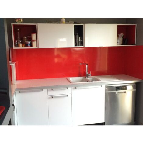 Crédence Alu Rouge RAL 3020 -H 30 cm x L 30 cm de 1,5mm