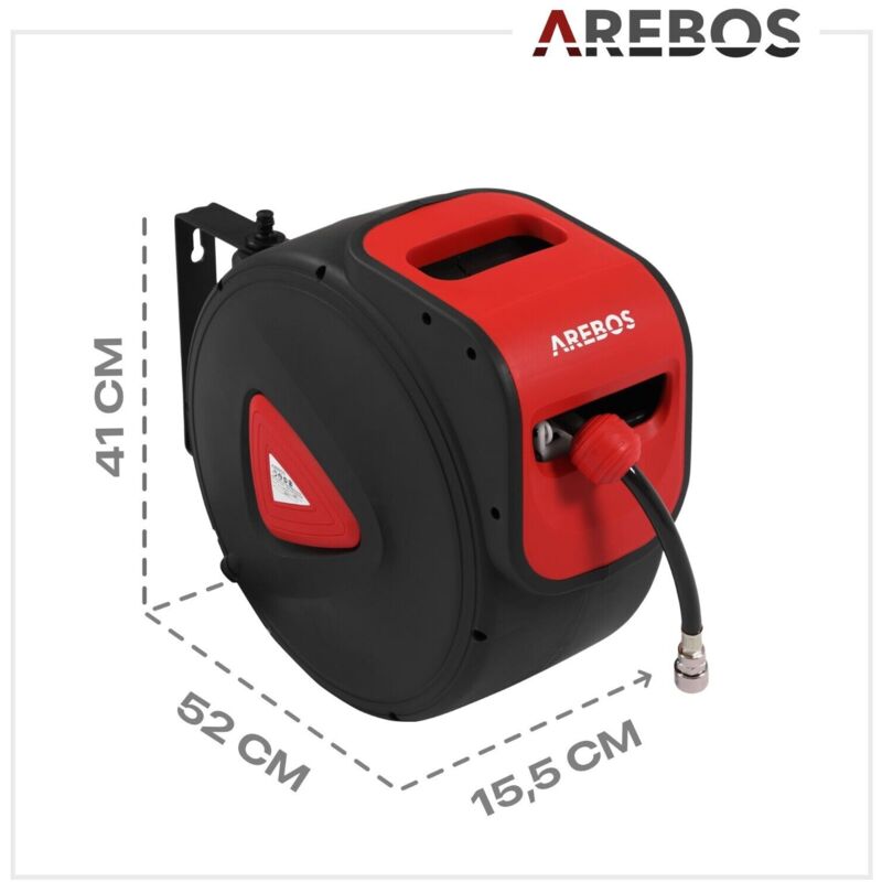 AREBOS Compressed Air Hose Reel Automatic Tube Hose Reel Drum 30 m