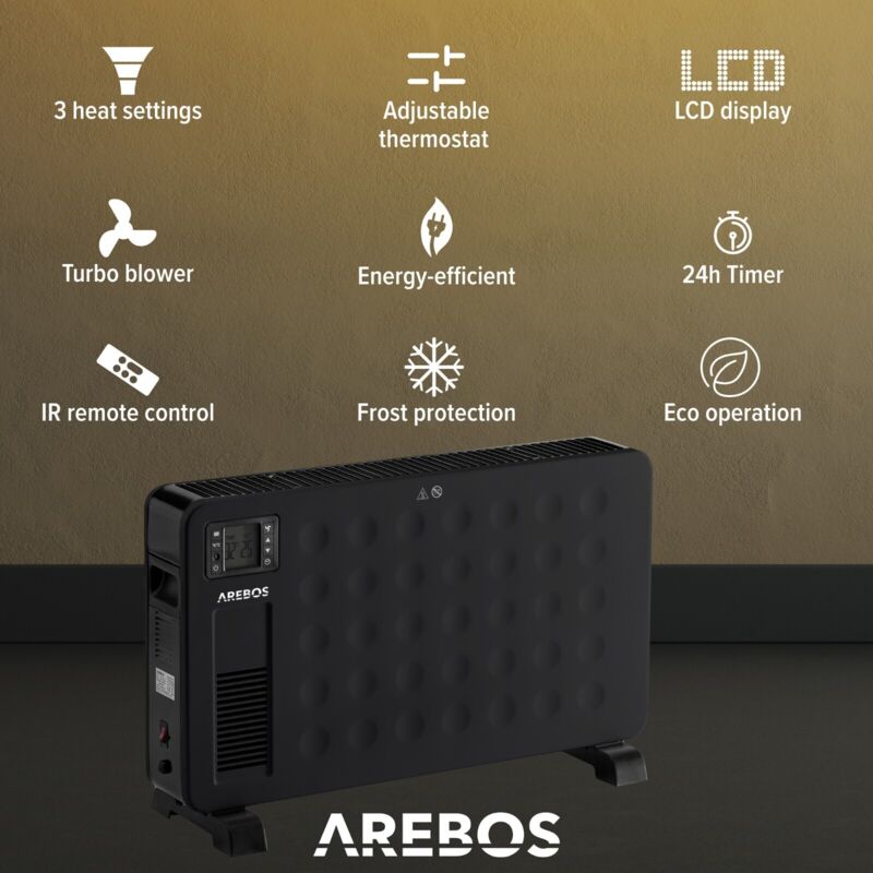 AREBOS Portable Convector 2300 W Heater Electric Heater