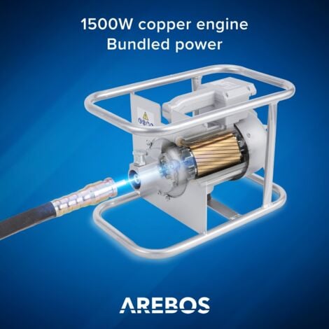AREBOS concrete vibrator 1500W internal vibrator hand vibrator vibrating bottle bottle vibrator 6 m cable electric flexible shaft continuous operation