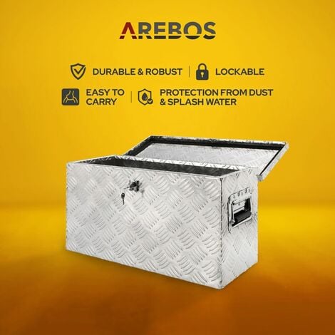 AREBOS Truckbox Toolbox Drawbar Box Transport Box Alubox Alu Suitcase