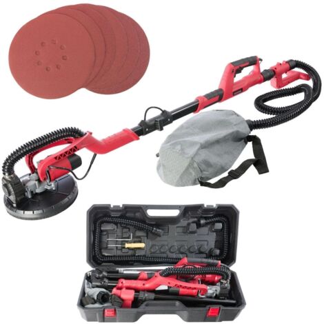 AREBOS Telescopic Drywall Sander 750W Giraffe with Dust Suction and Bag 225mm