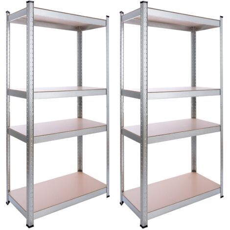 AREBOS 2x heavy duty shelving 160x80x40cm 320 kg cellar shelving storage shelving plug-in shelving galvanised (1/5)