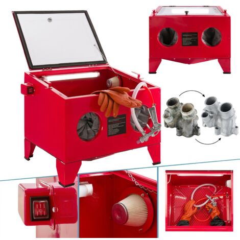 AREBOS Sandblast cabin sandblaster, 90 litres