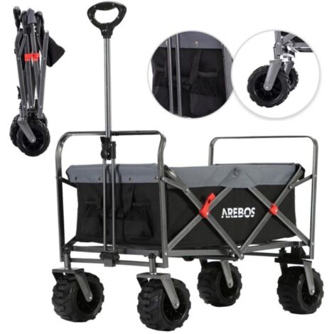 AREBOS Foldable hand truck  folding trolley  equipment trolley  foldable  up to 100 kg load capacity  black