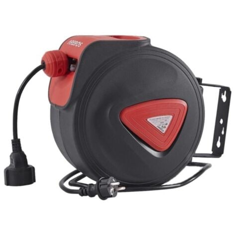 AREBOS Cable Reel Automatic Cable Rewinder Wall Mount Extension Cable 15m