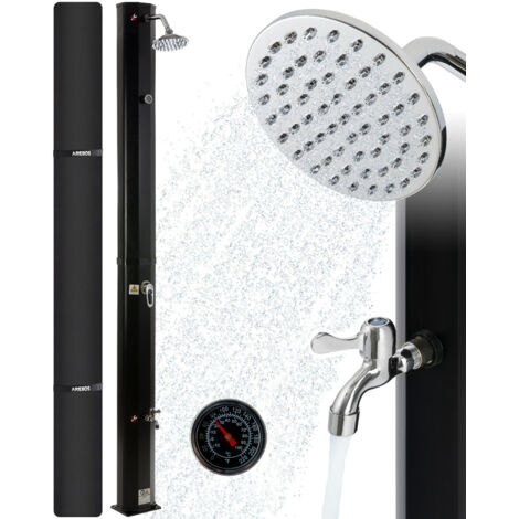 AREBOS Solar Shower  35 litres  216 cm  incl. thermometer  round shower headAREBOS Solar Shower  35 litres  216 cm  incl. thermometer  round shower head