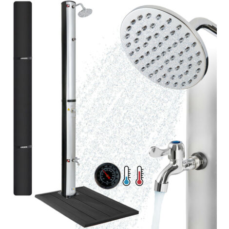 thumbnail image 2 of 35L Outdoor Solar Shower - Garden & Pool Shower With Rain Head & Foot Tap, Hot/Cold Water Mixer, Max 60°C, No Electricity Needed 2 of 12