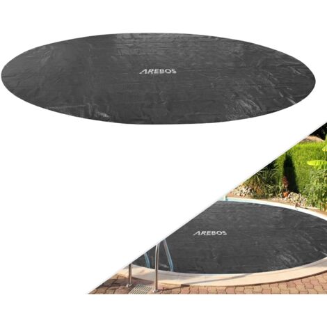 AREBOS Heat Tarpaulin Solar Foil Solar Tarpaulin Solar Heating Pool Heating 120 mic 4,57 m Black