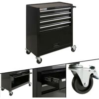 AREBOS Workshop Trolley Tool Trolley 4 Drawers + Large Compartment black