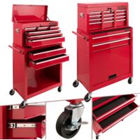 AREBOS Workshop Trolley Tool Trolley with 9 drawers Red