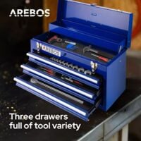 AREBOS Tool Box 3 Drawers Tool Case Tool Chest Tool Kit Blue - Blue